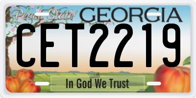GA license plate CET2219
