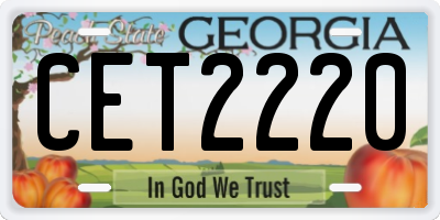 GA license plate CET2220