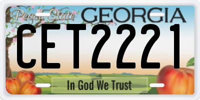 GA license plate CET2221