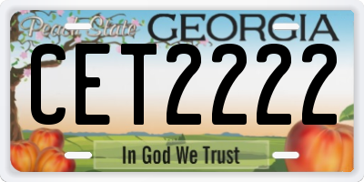 GA license plate CET2222