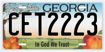 GA license plate CET2223