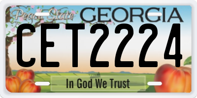 GA license plate CET2224