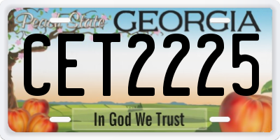 GA license plate CET2225