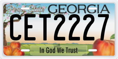 GA license plate CET2227