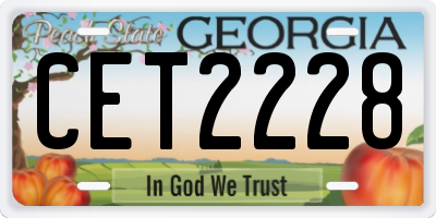 GA license plate CET2228