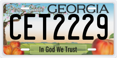 GA license plate CET2229