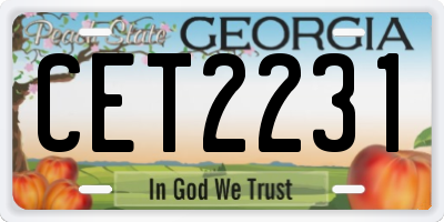 GA license plate CET2231