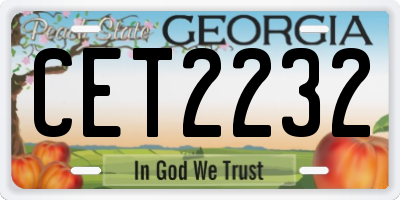 GA license plate CET2232