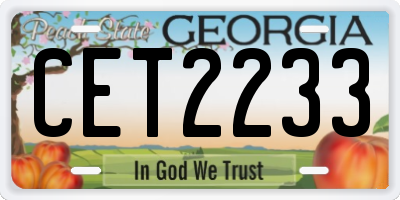 GA license plate CET2233