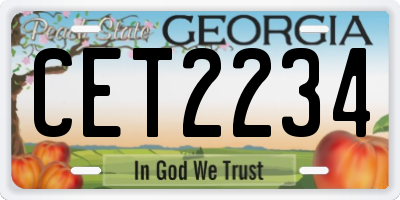 GA license plate CET2234