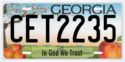 GA license plate CET2235