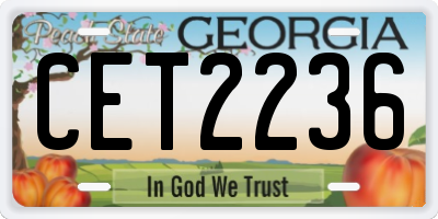 GA license plate CET2236