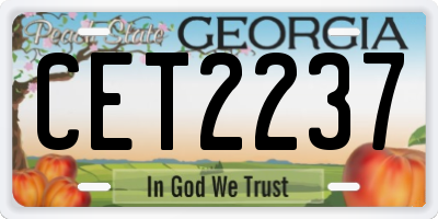 GA license plate CET2237