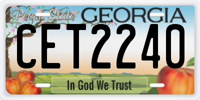 GA license plate CET2240
