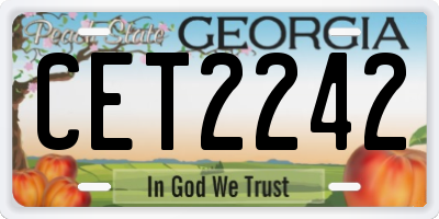 GA license plate CET2242