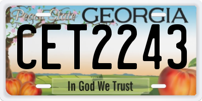 GA license plate CET2243