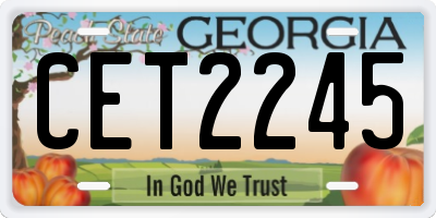 GA license plate CET2245