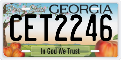 GA license plate CET2246