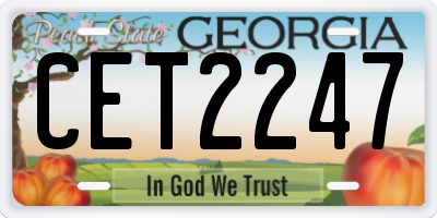 GA license plate CET2247