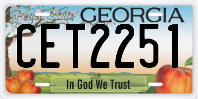 GA license plate CET2251
