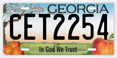 GA license plate CET2254