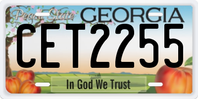 GA license plate CET2255