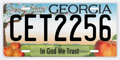 GA license plate CET2256