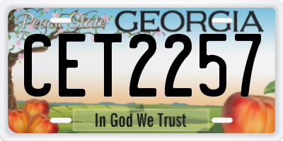 GA license plate CET2257