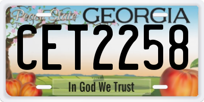 GA license plate CET2258