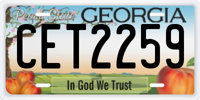 GA license plate CET2259