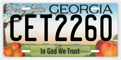 GA license plate CET2260