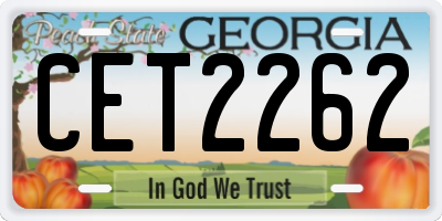 GA license plate CET2262