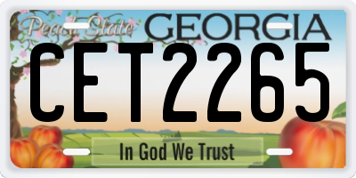 GA license plate CET2265