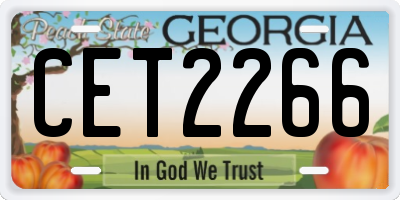 GA license plate CET2266