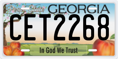 GA license plate CET2268