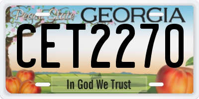 GA license plate CET2270