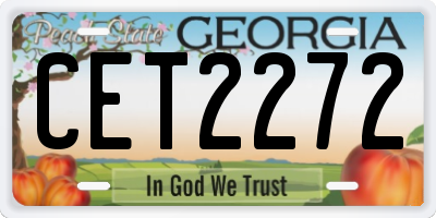 GA license plate CET2272