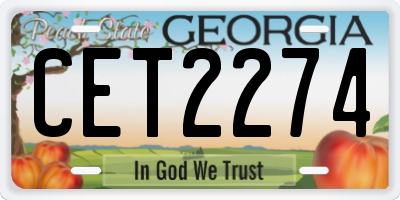 GA license plate CET2274
