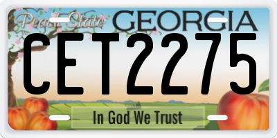 GA license plate CET2275