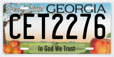 GA license plate CET2276