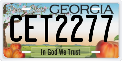 GA license plate CET2277