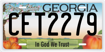 GA license plate CET2279