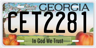 GA license plate CET2281