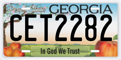 GA license plate CET2282