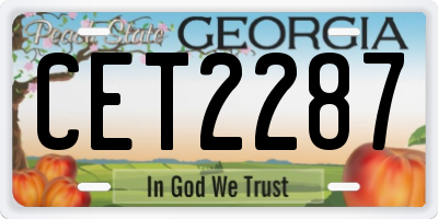 GA license plate CET2287
