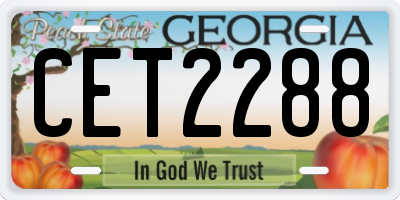 GA license plate CET2288