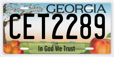GA license plate CET2289