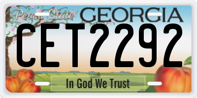 GA license plate CET2292