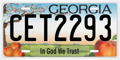 GA license plate CET2293