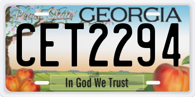 GA license plate CET2294